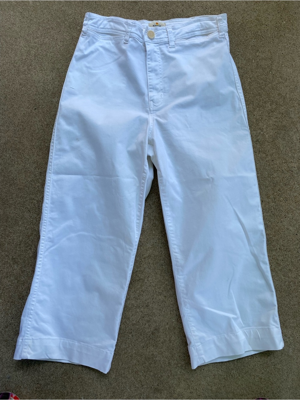 Marine Layer White Wide-Leg Crop Pants